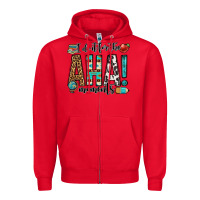 Red i do it for the aha moments teacher Zipper Hoodie - OliviaCreatesArt
