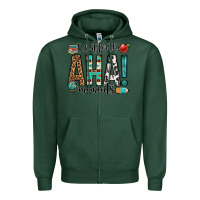 Sports Green i do it for the aha moments teacher Zipper Hoodie - OliviaCreatesArt
