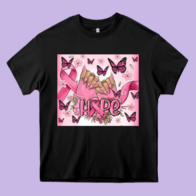 Breast Cancer Nails Hope Heavy Core Tee Designed By Maliassmallbusiness