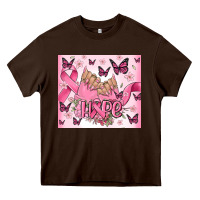 Chocolate Brown breast cancer nails hope Heavy Core Tee - MaliasSmallBusiness