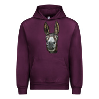 Mauve Wine Donkey  Face Urban Hoodie - LillyAllenDesigns