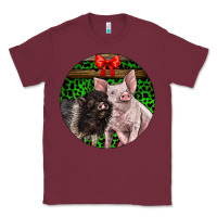 Burgundy christmas pig Classic Tee - LillyAllenDesigns