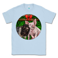 Dusty Blue christmas pig Classic Tee - LillyAllenDesigns