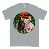 Heather Grey christmas pig Classic Tee - LillyAllenDesigns