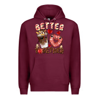 Burgundy Better together Valentine's Day Premium Hoodie - FaDigitalArtStudio