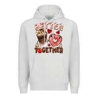 Dove Grey Better together Valentine's Day Premium Hoodie - FaDigitalArtStudio