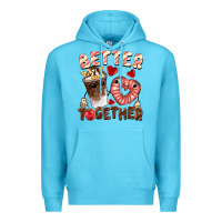 Ocean Blue Better together Valentine's Day Premium Hoodie - FaDigitalArtStudio