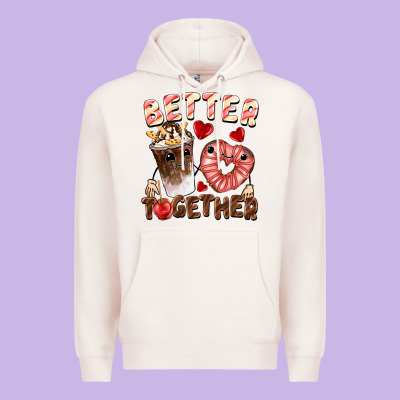 Better Together Valentine's Day Premium Hoodie Designed By Fadigitalartstudio