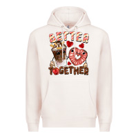 Pale Pink Better together Valentine's Day Premium Hoodie - FaDigitalArtStudio