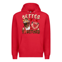 Red Better together Valentine's Day Premium Hoodie - FaDigitalArtStudio