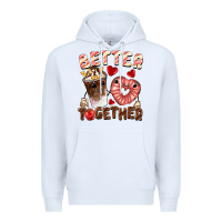 White Better together Valentine's Day Premium Hoodie - FaDigitalArtStudio