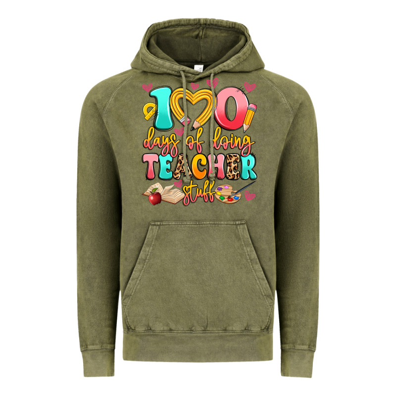 100 Days Of Doing Teacher Stuff Vintage Hoodie by Artiststas | Teevron