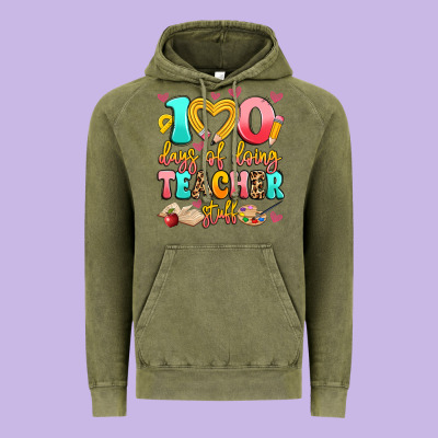 100 Days Of Doing Teacher Stuff Vintage Hoodie Designed By Artiststas