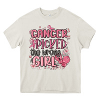 Cream cancer picked the wrong girl malia Heavy Core Tee - MaliasSmallBusiness