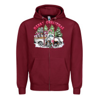 Burgundy merry christmas gnomies Zipper Hoodie - FaDigitalArtStudio