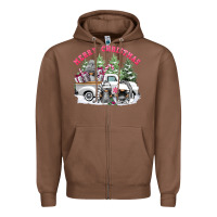 Chestnut merry christmas gnomies Zipper Hoodie - FaDigitalArtStudio
