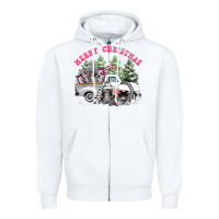 White merry christmas gnomies Zipper Hoodie - FaDigitalArtStudio