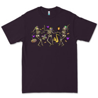 Plum dancing skeletons mardi gras Premium Tee - MaliasSmallBusiness