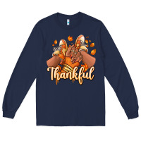 Navy Thankful black girl sneakers Long Sleeve Tee - RanaPortraitStore