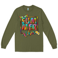 Army Green summer vibes Long Sleeve Tee - NancyCooperArtShop