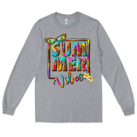 Heather Grey summer vibes Long Sleeve Tee - NancyCooperArtShop