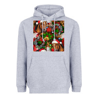 Heather Grey christmas horse leopard Heavyweight Hoodie - FaDigitalArtStudio