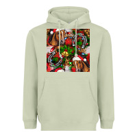 Matcha christmas horse leopard Heavyweight Hoodie - FaDigitalArtStudio
