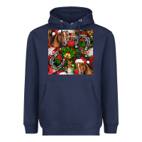 Navy christmas horse leopard Heavyweight Hoodie - FaDigitalArtStudio