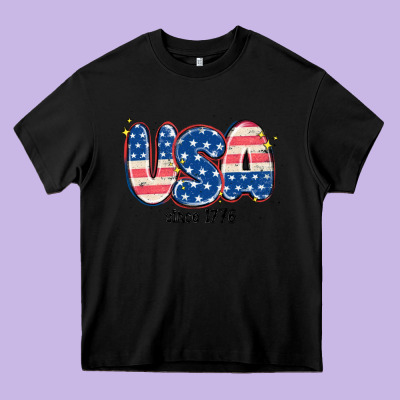 Usa Since 1776 Heavy Core Tee Designed By Maliassmallbusiness