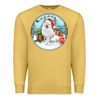 Antique Gold Christmas samoyed dog Premium Sweatshirt - FaDigitalArtStudio