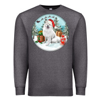 Charcoal Heather Christmas samoyed dog Premium Sweatshirt - FaDigitalArtStudio