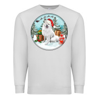 Dove Grey Christmas samoyed dog Premium Sweatshirt - FaDigitalArtStudio