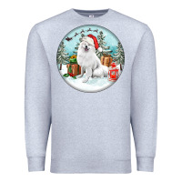 Heather Grey Christmas samoyed dog Premium Sweatshirt - FaDigitalArtStudio