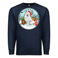 Navy Christmas samoyed dog Premium Sweatshirt - FaDigitalArtStudio
