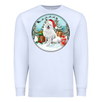 White Christmas samoyed dog Premium Sweatshirt - FaDigitalArtStudio