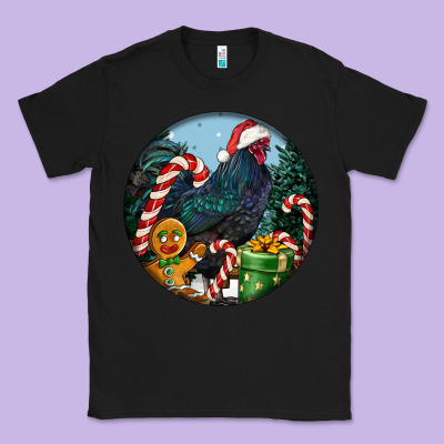 Jersey Giant Rooster Christmas Classic Tee Designed By Lillyallendesigns