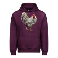 Mauve Wine dominique rooster Urban Hoodie - LillyAllenDesigns