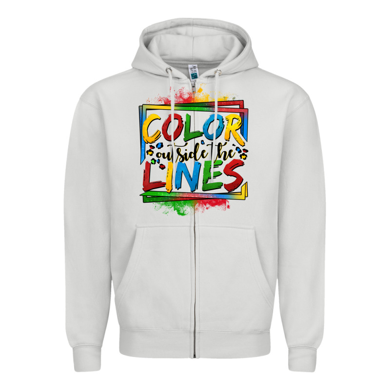 Color Outside The Lines Autism Zipper Hoodie by OliviaCreatesArt | Teevron