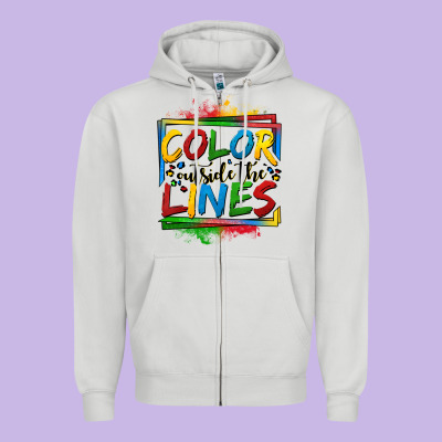 Color Outside The Lines Autism Zipper Hoodie Designed By Oliviacreatesart