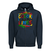 Navy color outside the lines autism Zipper Hoodie - OliviaCreatesArt