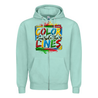 Seafoam color outside the lines autism Zipper Hoodie - OliviaCreatesArt