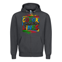 Smoke color outside the lines autism Zipper Hoodie - OliviaCreatesArt