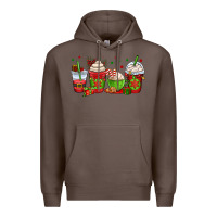 Coffee christmas coffee cups Premium Hoodie - OliviaCreatesArt