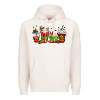 Pale Pink christmas coffee cups Premium Hoodie - OliviaCreatesArt