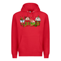 Red christmas coffee cups Premium Hoodie - OliviaCreatesArt