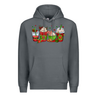 Rock christmas coffee cups Premium Hoodie - OliviaCreatesArt