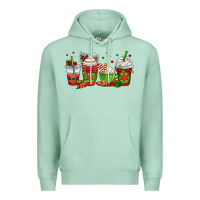 Seafoam christmas coffee cups Premium Hoodie - OliviaCreatesArt