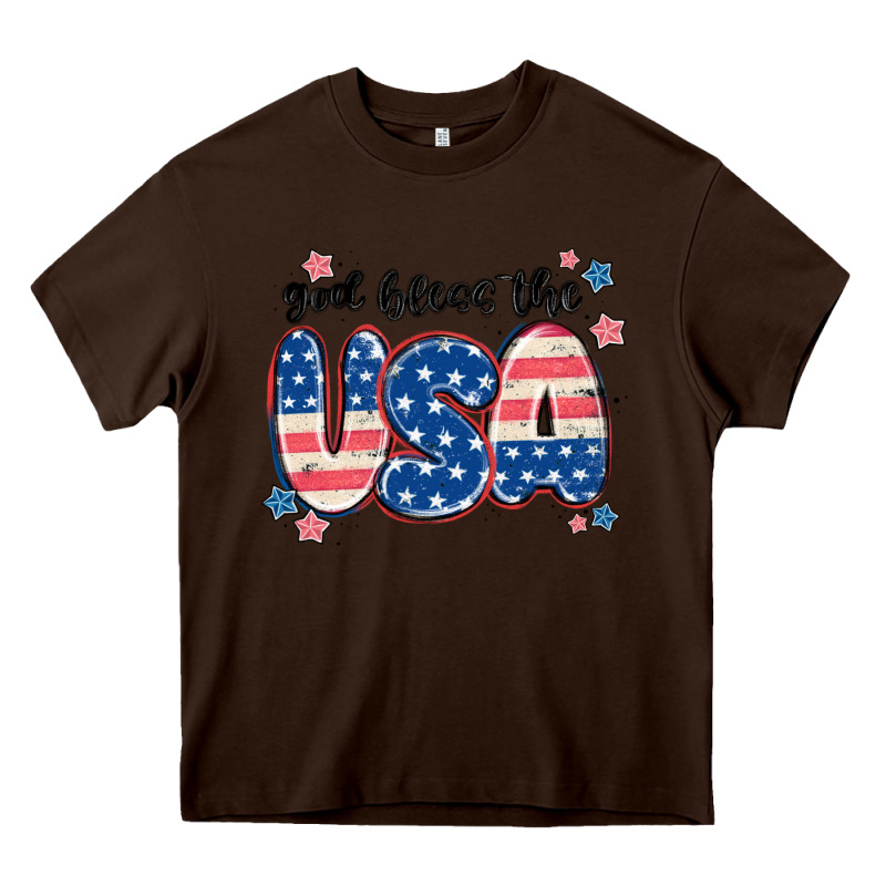 God Bless America Heavy Core Tee by MaliasSmallBusiness | Teevron