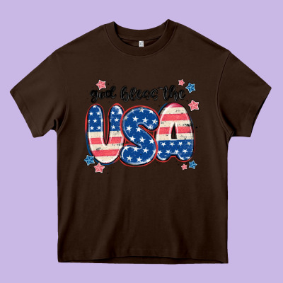 God Bless America Heavy Core Tee Designed By Maliassmallbusiness