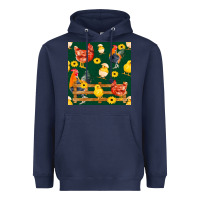 Navy farm life seamless pattern Heavyweight Hoodie - FaDigitalArtStudio